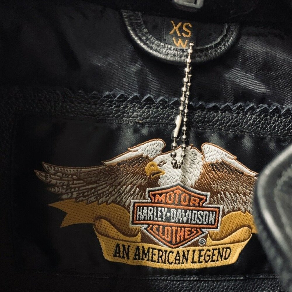 Harley Davidson Women's Leather Jacket EUC X Small - Picture 7 of 7